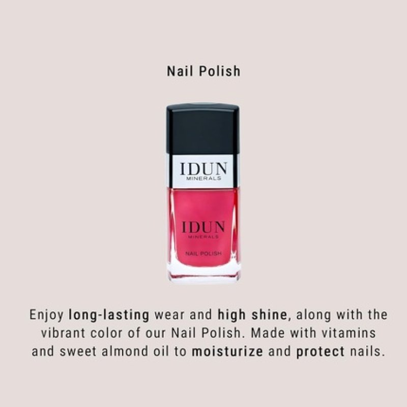 IDUN Minerals Cinnber Nail Polish Natural Chip-Resistant Keratin and Almond Oil Formula Bordeaux Color 0.37 fl oz Bottle