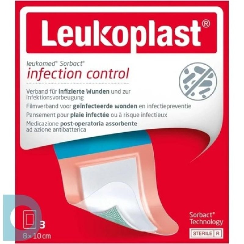 Leukoplast Leukomed Sorbact 8x10 Cm - Advanced Wound Dressing
