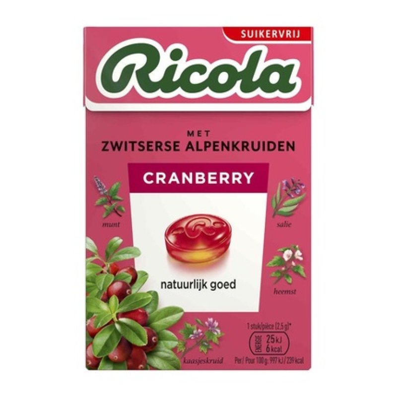 Ricola Cranberry Sugar-Free Pastilles