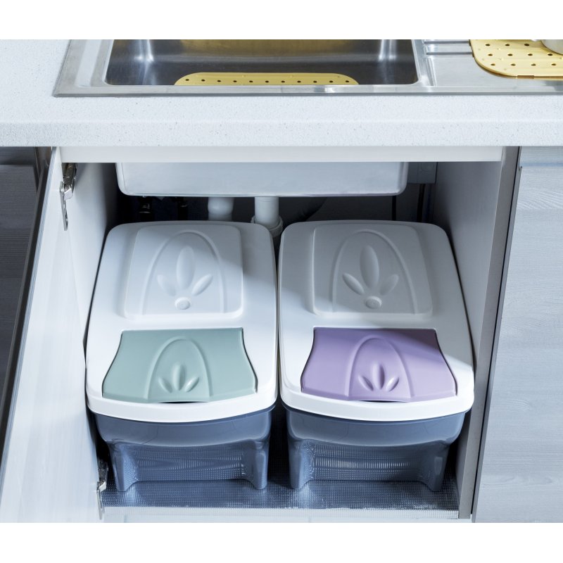 Bama 40305 poubelle 20 L Autres Polycarbonate (PC) Bleu, Blanc