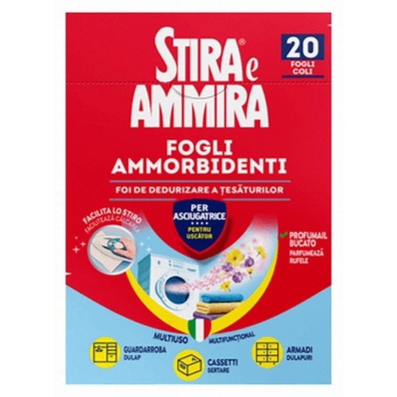 Stira e Ammira Fabric Softener Sheets 20 pcs for Dryer