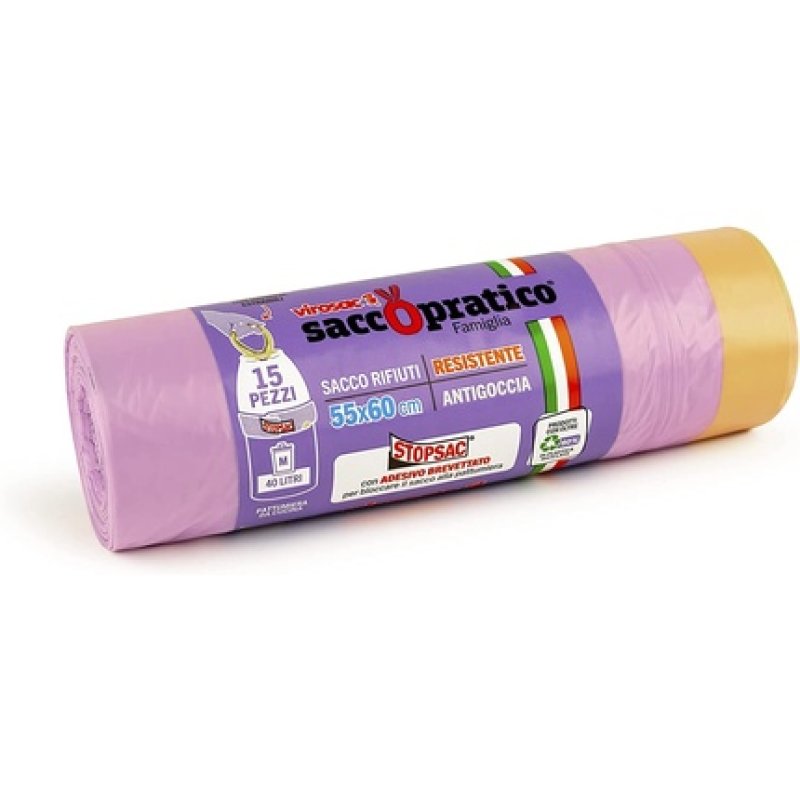 My Drop Shopping Virosac 131903 Bin Bags, Purple, 16 X 5.5 X 5.5 Cm, 15