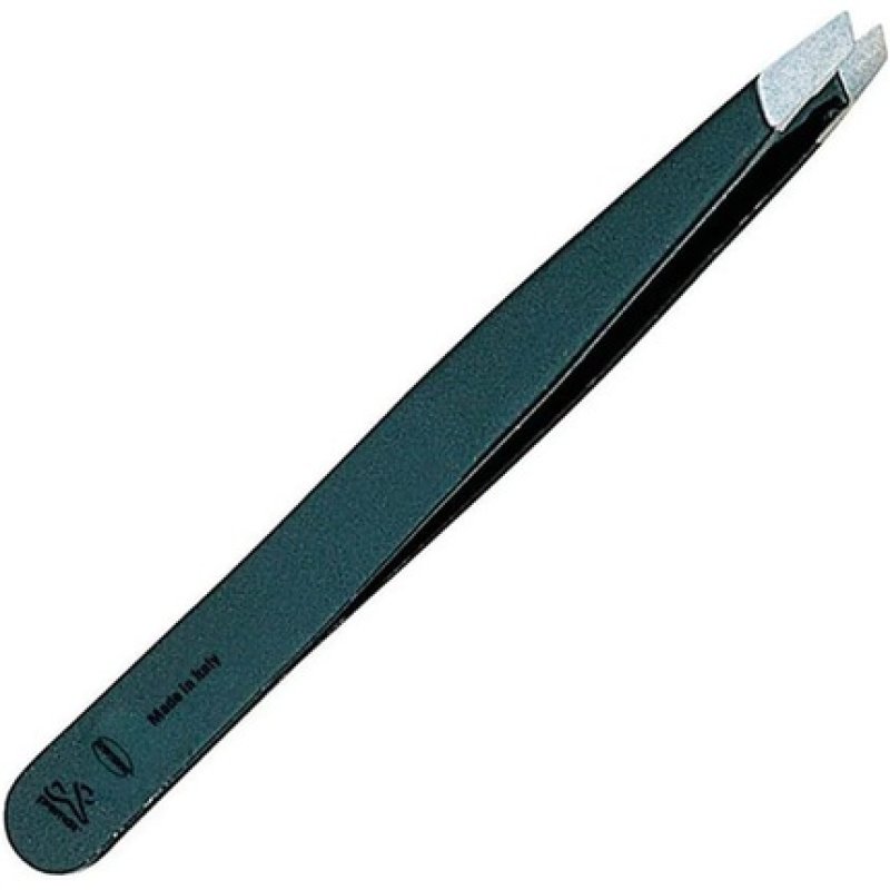 Optima 3.5 inch Elegant Black Finish Stainless Steel Slant Tip Tweezers