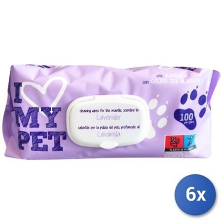 I Love My Pet Cleaning Wipes for Animals 100 Wipes Lavender - Pack of 6
