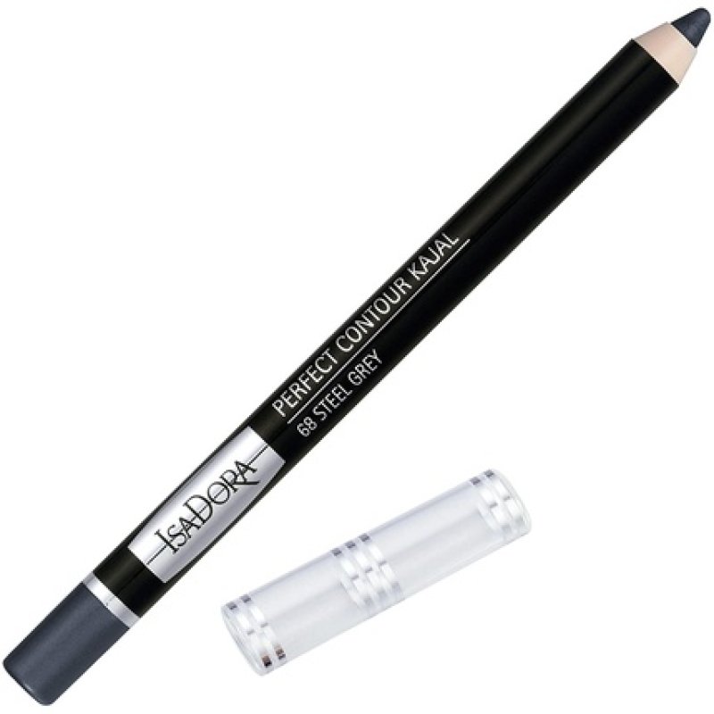 IsaDora Perfect Contour Kajal Grey Eyeliner Pencil Soft Intense Hypoallergenic Long Lasting Eye Liner 68 Steel Grey
