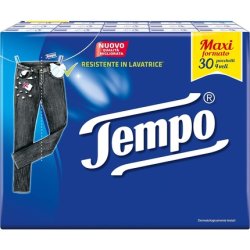 Tempo Pocket Tissues 4-Ply 30 Packs of 9 Tissues 780g
