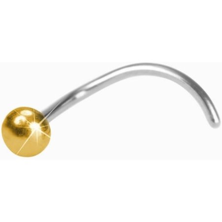 Blomdahl Hypoallergenic Golden Titanium Ball Nose Jewelry