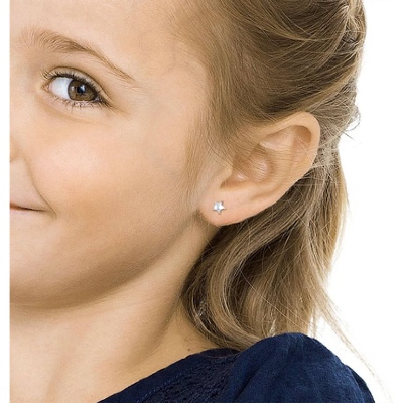 Blomdahl Hypoallergenic Silver Titanium Star Stud Earrings 8mm Silver