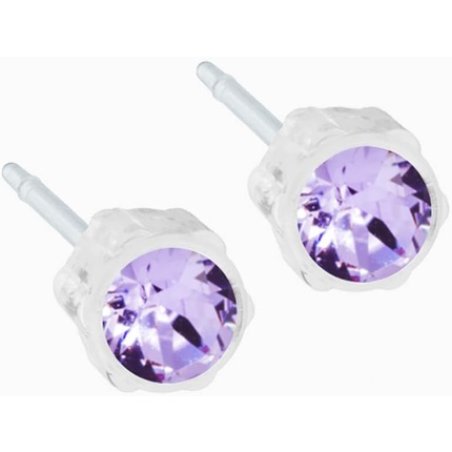 Blomdahl Nickel Free Medical Plastic 4mm Crystal Stud Earrings