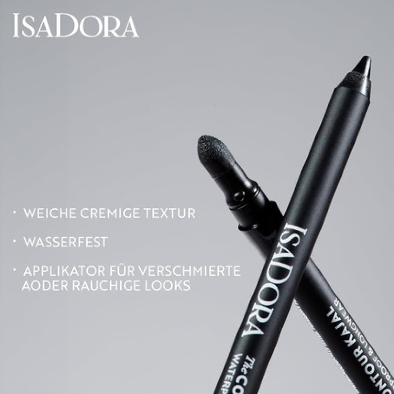 IsaDora Perfect Contour Kajal Black Eyeliner Pencil for Smokey Eyes Forest Green