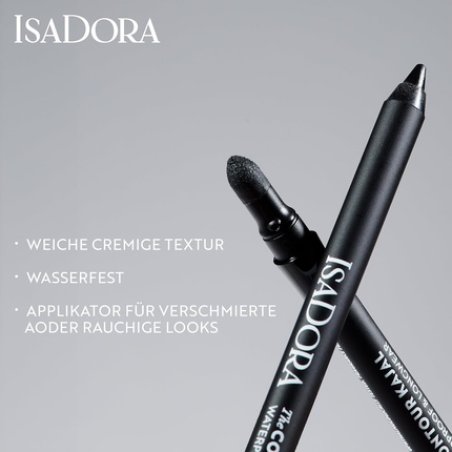 IsaDora Perfect Contour Kajal Black Eyeliner Pencil for Smokey Eyes Forest Green