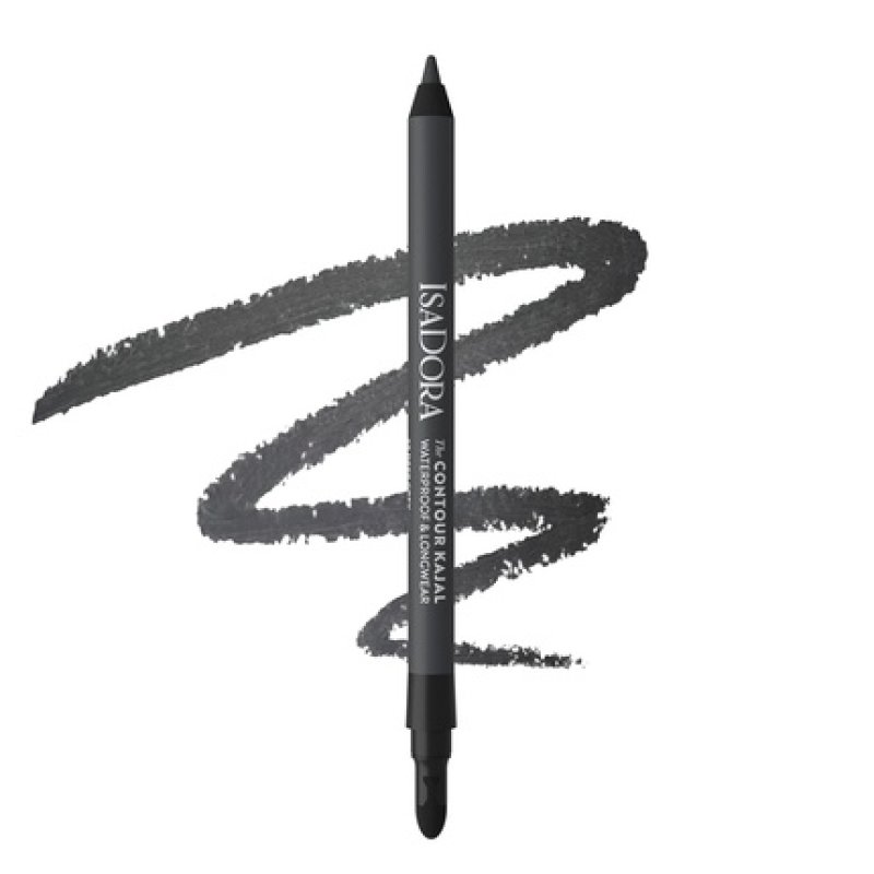 IsaDora Perfect Contour Kajal Black Eyeliner Pencil for Smokey Eyes - Highly Pigmented and Hypoallergenic - Easy