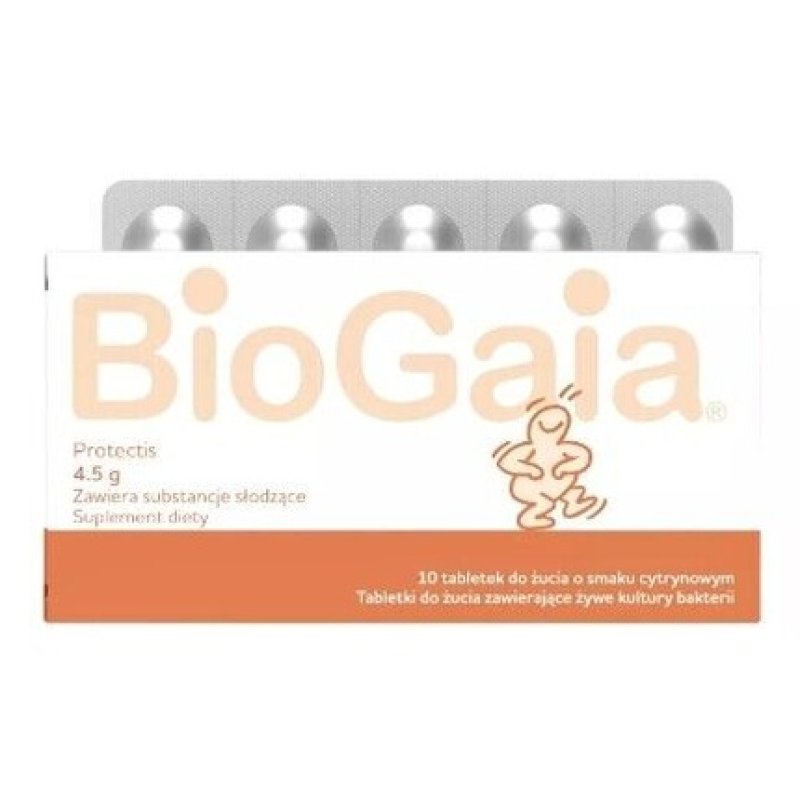 BioGaia 10 Chewable Tablets Lemon Flavor Lactobacillus reuteri Protectis Bacteria