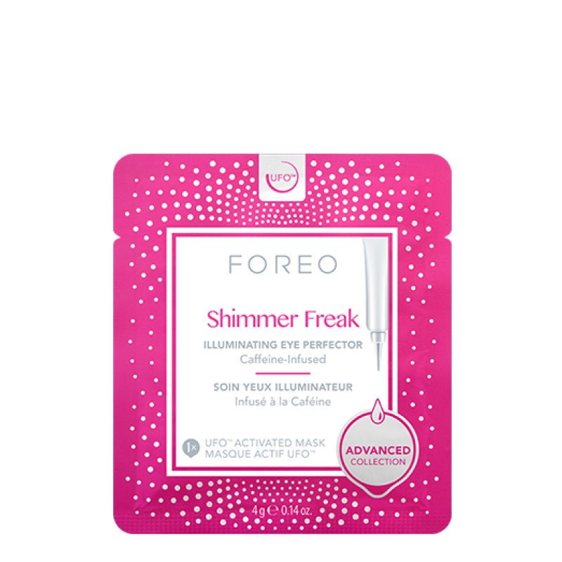 FOREO Shimmer Freak UFO Activated Facial Mask for Dark Circles & Puffiness 6 Pack Eye Illuminating Niacinamide Caffeine