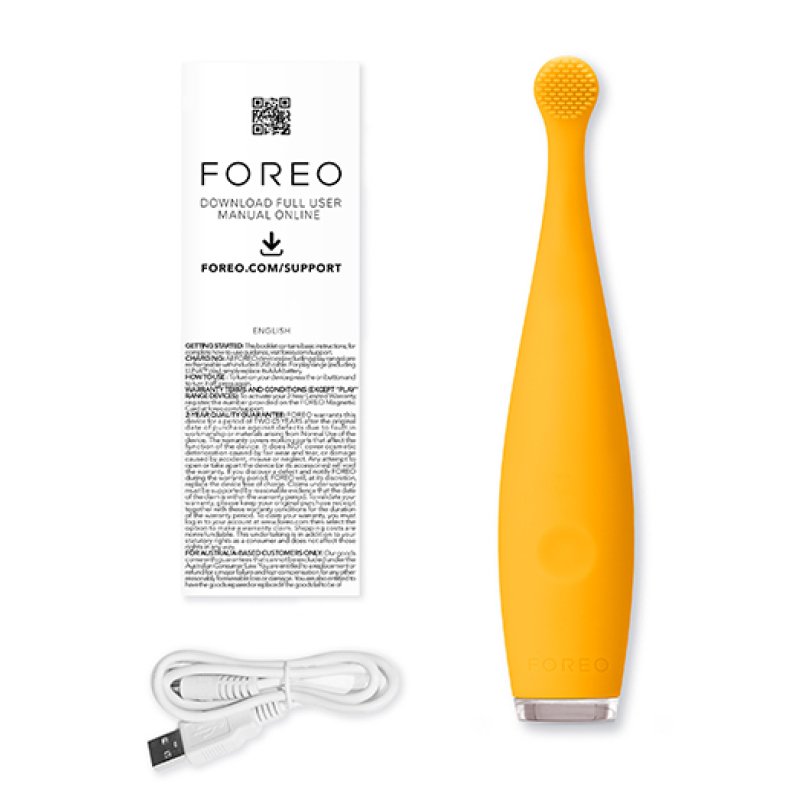 FOREO ISSA Baby Gentle Sonic Toothbrush for Babies Aged 0 to 4 Sunflower Yellow