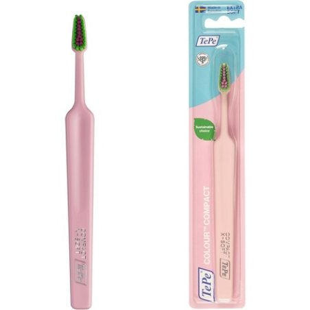 Tepe Colour Compact X-Soft Pink Toothbrush - Environmentally Friendly