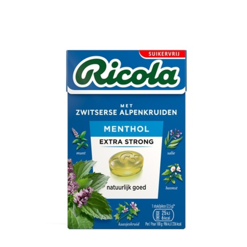 Ricola Extra Strong Menthol Sugar-Free Pastilles