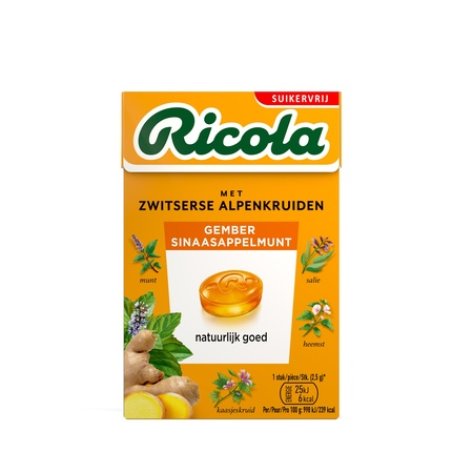 Ricola Ginger Orange Mint Sugar-Free Pastilles