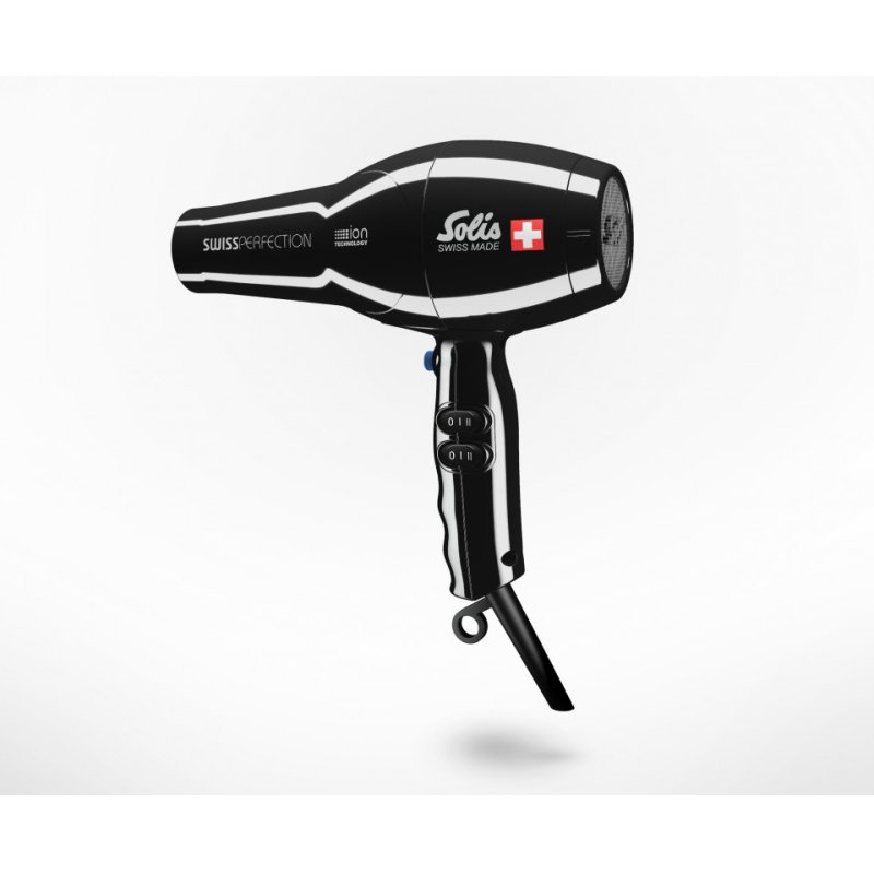 Solis Swiss Perfection 440 Hair Dryer with 3 Temperature and 2 Blower Settings 2300W - Black