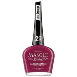 MASGLO GEL EVOLUTION Nail Polish Gel Effect No UV/Led Lamp Required Lasts up to 12 days Malvada