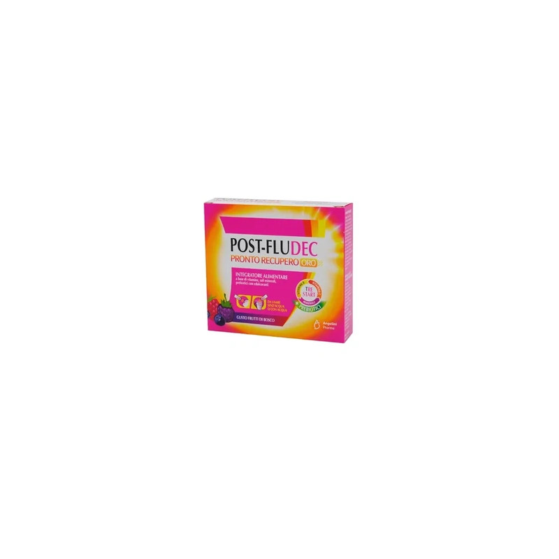 Angelini Postfludec Quick Recovery Gold Berry Flavor - 12 Sticks Of 25 Milliliters