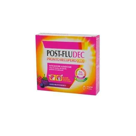 Angelini Postfludec Quick Recovery Gold Berry Flavor - 12 Sticks Of 25 Milliliters