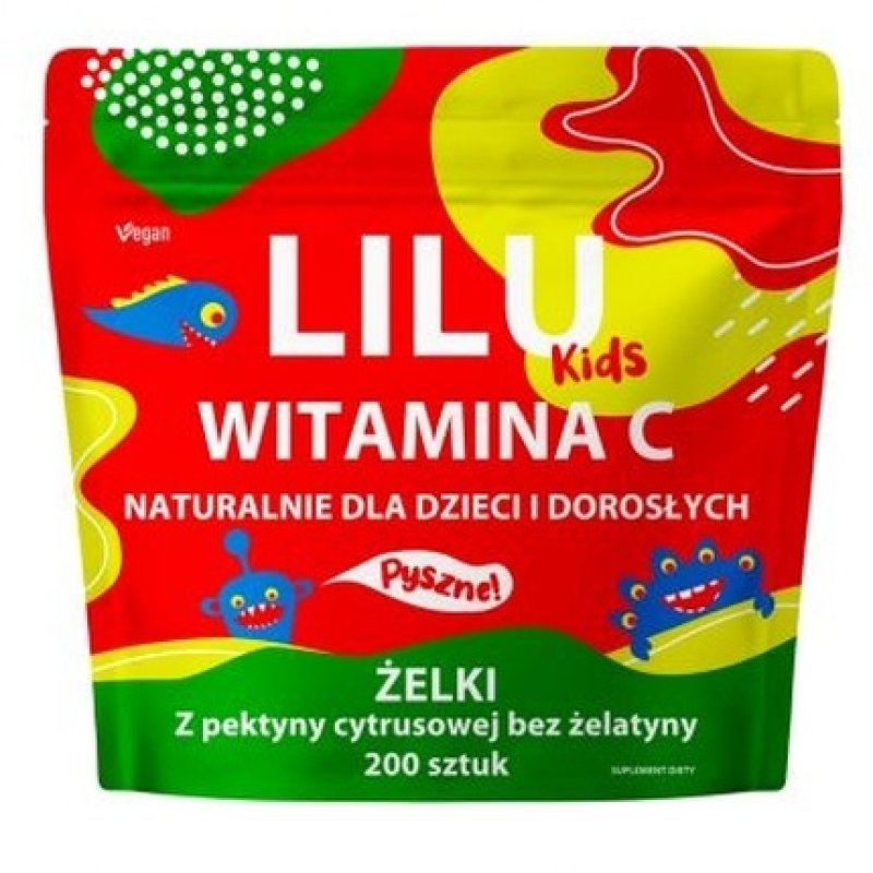 Lilu Children's Chewable Vitamin C Gummies - 200 Tablets For Immune Health And Support