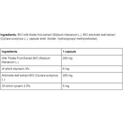 Organic Milk Thistle and Artichoke Liver 50 Capsules BeOrganic MedicaLine