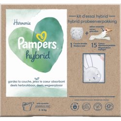 Pampers Harmony Hybrid Trial Pack 1 Washable Diaper 15 Disposable Topsheets