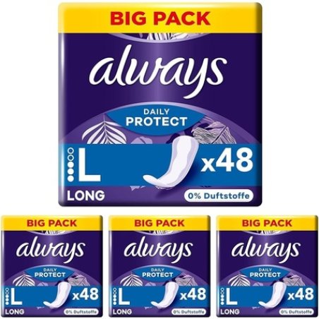 Always Daily Protect Panty Liners for Women Long 48 Pads