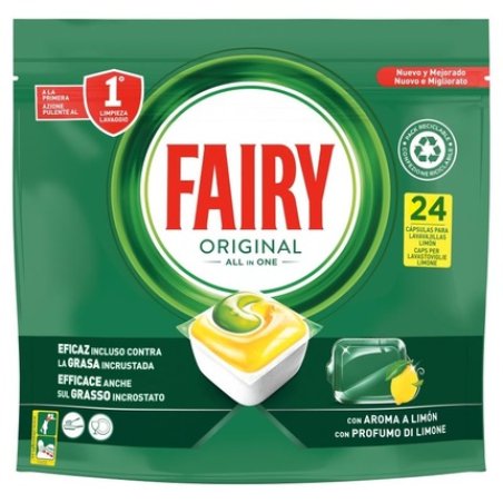 Fairy Tabs Lemon Dishwasher Tablets - 24 Pack