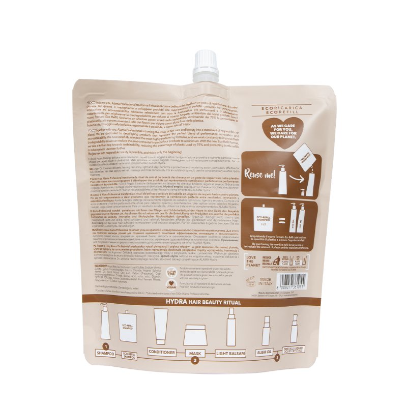 Alama Hydra Shampoo Eco Refill 1000ml Shampoing Professionnel Femmes