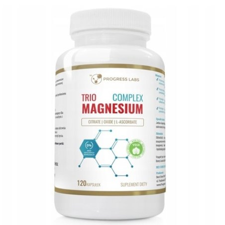 Progress Labs Magnesium Trio Complex Dietary Supplement 120 Capsules