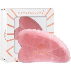 Crystalove 3D Massage Tile Face Gua Sha with Pink Quartz