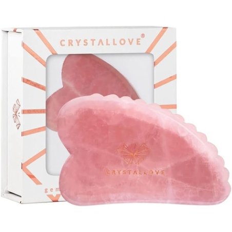 Crystalove 3D Massage Tile Face Gua Sha with Pink Quartz
