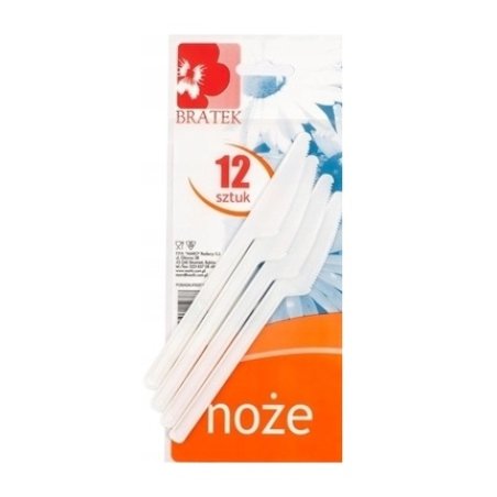 Bratek Plastic Disposable Knives 12 Pieces