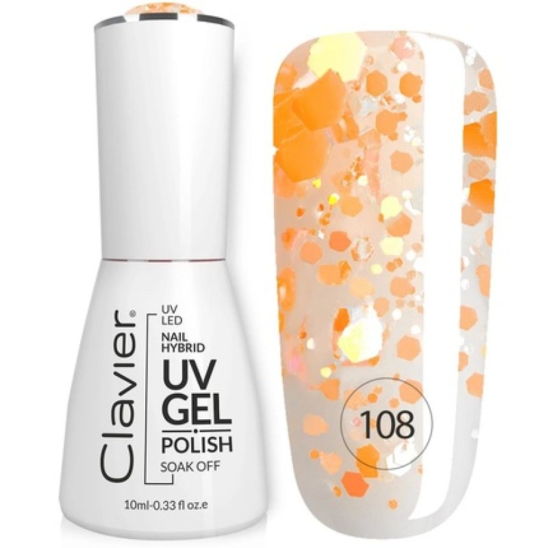 Clavier Luxury Nail Hybrid Uv Gel Hybrid Nail Polish 108 Orangeade 10ml