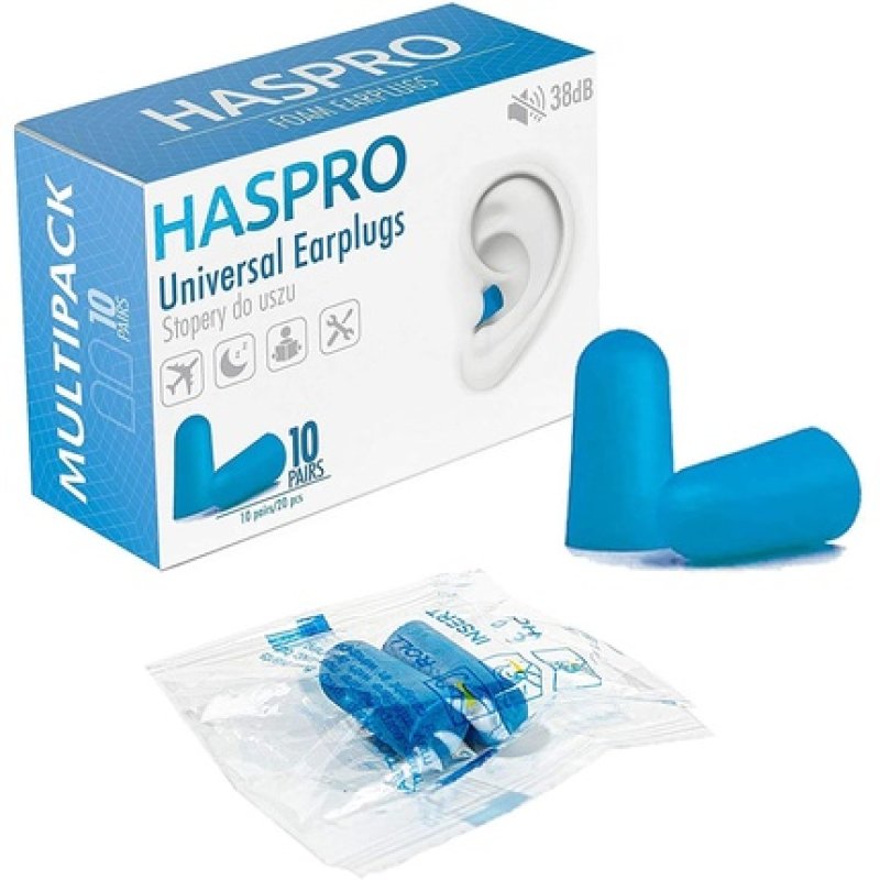 Multi10 Super Soft Foam Earplugs 10 Pairs 38dB Highest SNR - Pack of 10