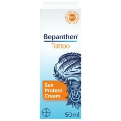 Bepanthen Tattoo Sunscreen Cream For Tattooed Skin Spf 50 Uva/Uvb 50 Ml