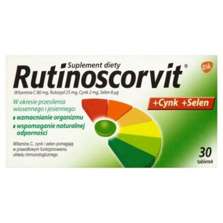 Rutinoscorvit Tablets with Zinc, Selenium, Vitamin C, and Rutin for Immune System Support