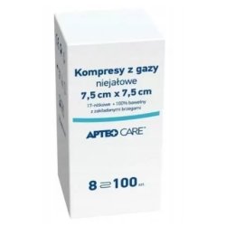 Apteocare Non-Sterile Gauze Swabs 75x75cm - 100 Pieces - Long Validity