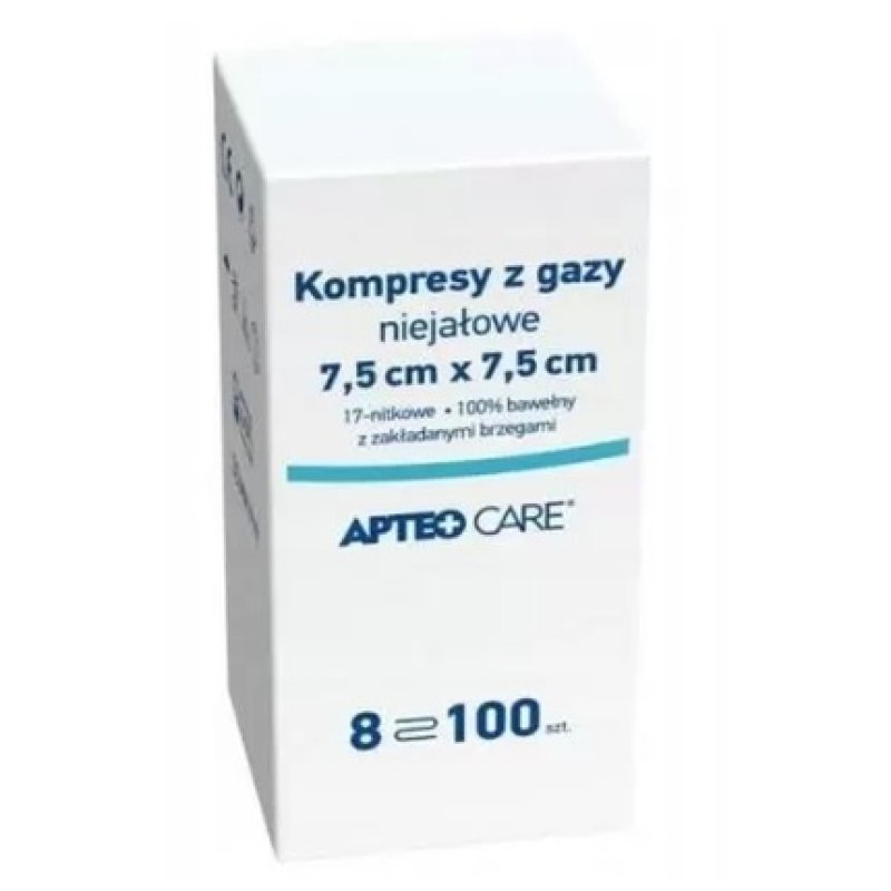 Apteocare Non-Sterile Gauze Swabs 75x75cm - 100 Pieces - Long Validity