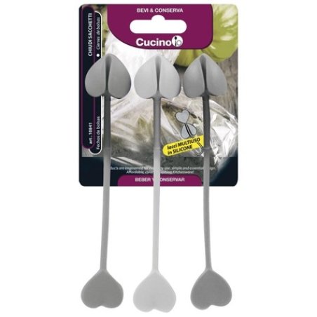 Heart-shaped Silicone Bag Clips Gabbiano 10841