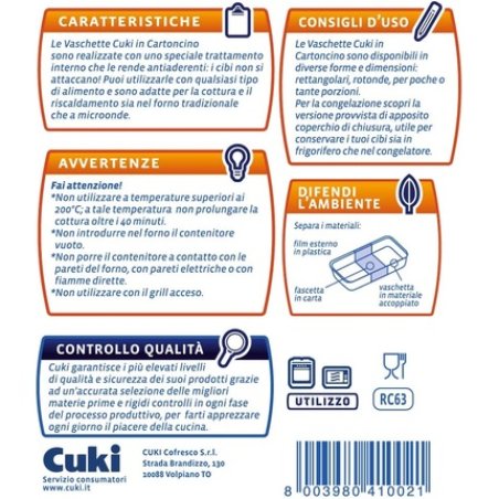 Cuki Traditional And Microwaveable Cardboard Tray, 2/3 Servings