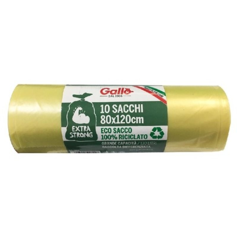 Waste Bags 80x120 Yellow Heavy Duty Gallo 10 Pieces