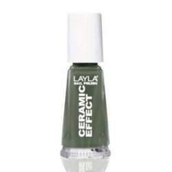 Layla Cosmetics 1243R23-035 Ceramic Effect Nail Polish Khaki Green 10ml
