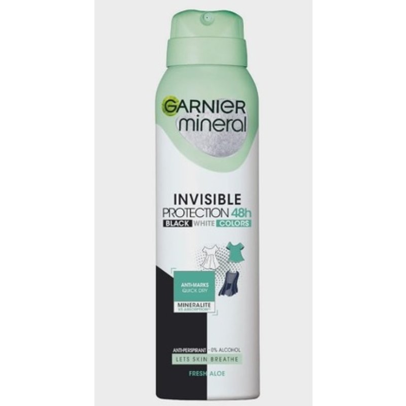 Garnier Invisible Black White Colors Clean Fresh Aloe Spray 150ml