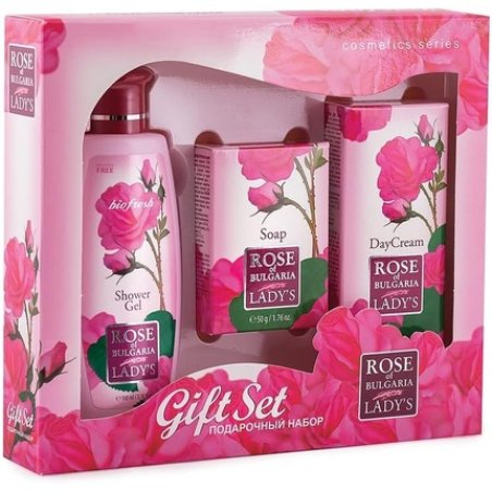 Rose of Bulgaria Shower Gel, Soap, and Day Cream Gift Set