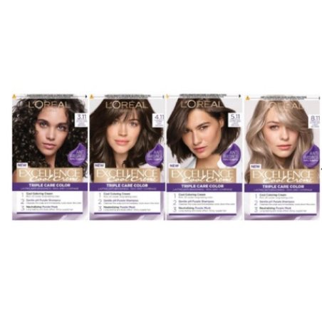 L'Oreal Excellence Hair Dye Cool Creme Triple Care Color with Keratin Long Lasting