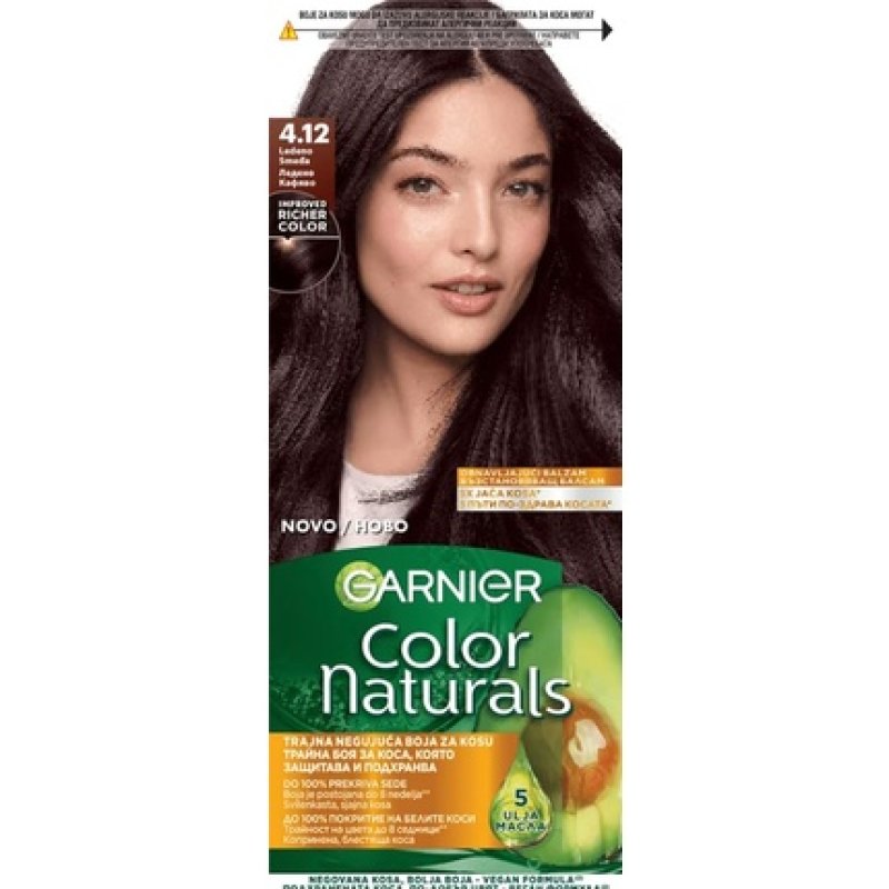 Garnier Color Naturals Creme Hair Dye Cream 4.12 Ice Brown